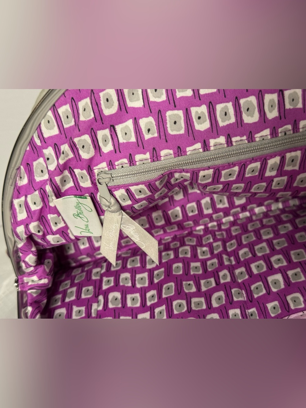 Vera Bradley Quilted Floral Frame Satchel-Retired Pattern- Double Compartment - Picture 8 of 16